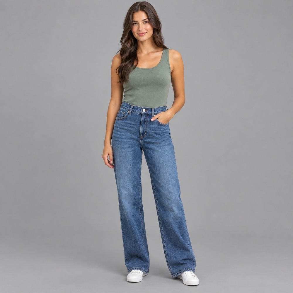 Madewell Jeans Size 24 Petite Perfect Vintage Wide Leg Stretch Harvey Wash 24P